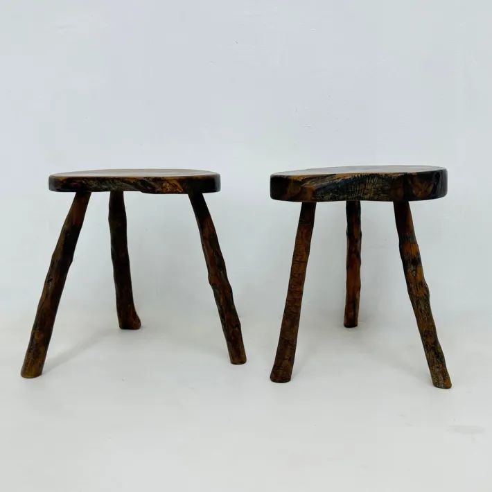 Pamono Brutalist Wooden Side Table, 1970s, Set of 2 Sale