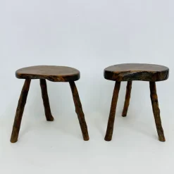 Pamono Brutalist Wooden Side Table, 1970s, Set of 2 Sale