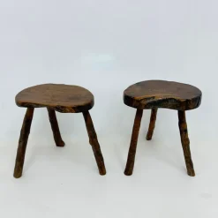 Pamono Brutalist Wooden Side Table, 1970s, Set of 2 Sale