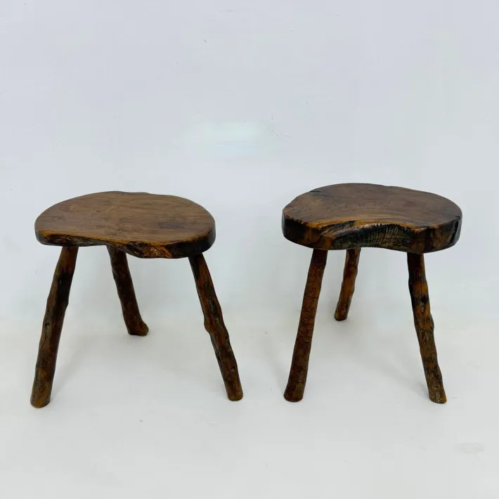 Pamono Brutalist Wooden Side Table, 1970s, Set of 2 Sale