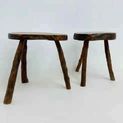 Pamono Brutalist Wooden Side Table, 1970s, Set of 2 Sale