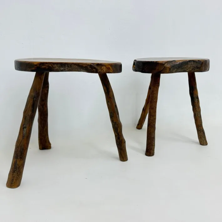 Pamono Brutalist Wooden Side Table, 1970s, Set of 2 Sale