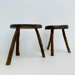 Pamono Brutalist Wooden Side Table, 1970s, Set of 2 Sale