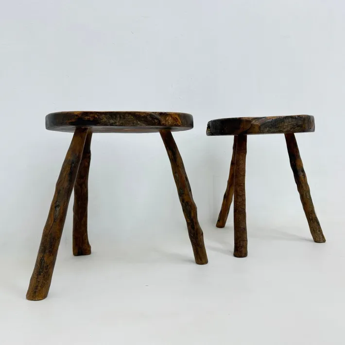 Pamono Brutalist Wooden Side Table, 1970s, Set of 2 Sale