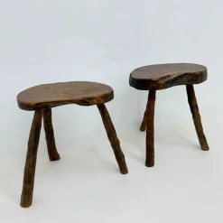 Pamono Brutalist Wooden Side Table, 1970s, Set of 2 Sale