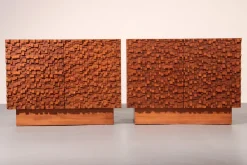 Pamono Brutalist Wooden Sideboards, 1960s, Set of 2 Outlet