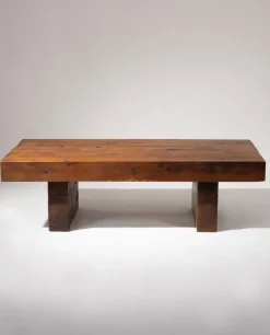 Pamono Brutalist Wooden Table, 1960s Outlet