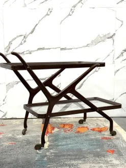 Pamono Caesar Lacquer Wooden Food Cart by Cesare Lacca, 1950s Outlet