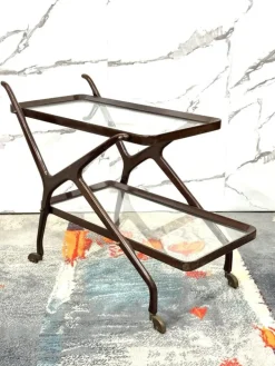 Pamono Caesar Lacquer Wooden Food Cart by Cesare Lacca, 1950s Outlet