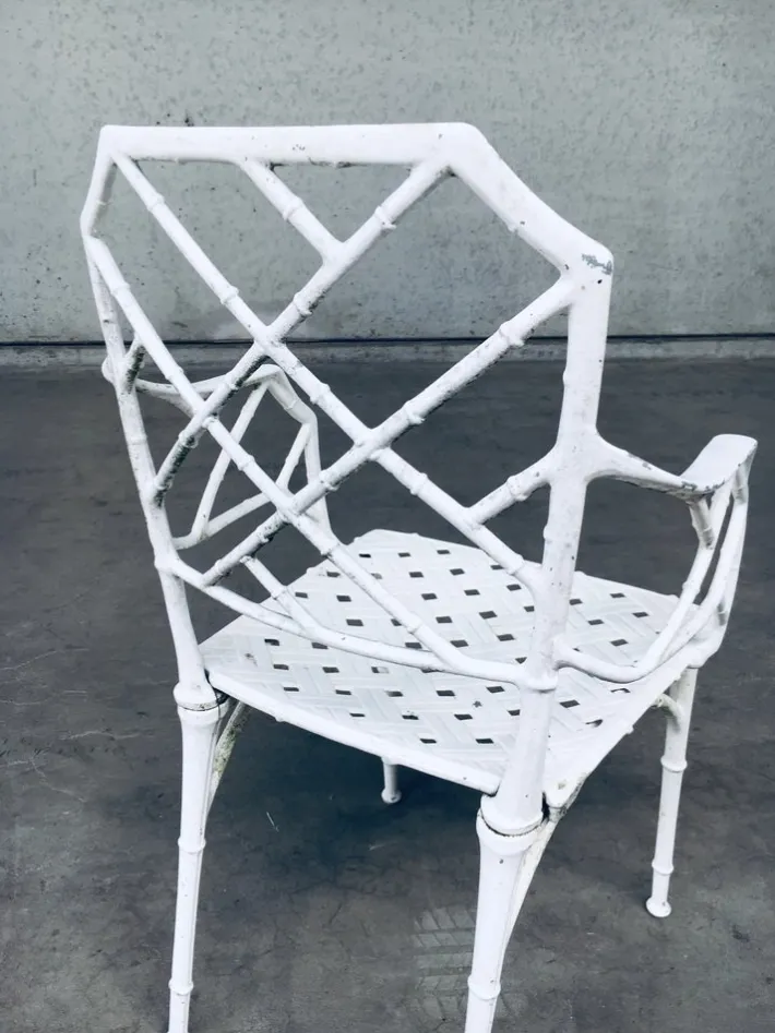 Pamono Calcutta Outdoor Armchair in Faux Bamboo by Hall Bradley for Brown Jordan, 1960s, Set of 4 Clearance