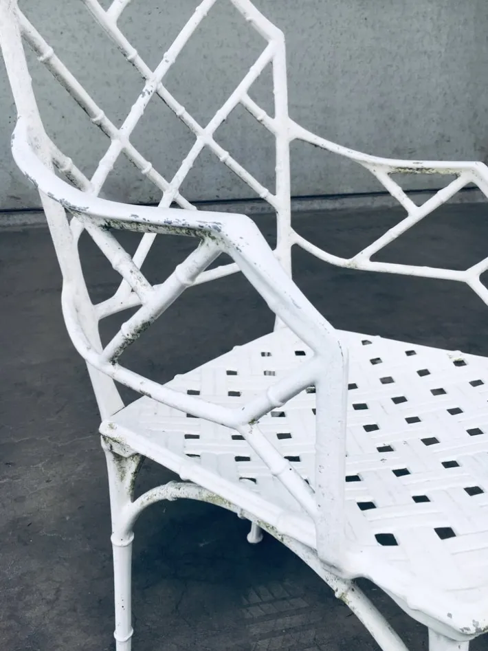 Pamono Calcutta Outdoor Armchair in Faux Bamboo by Hall Bradley for Brown Jordan, 1960s, Set of 4 Clearance