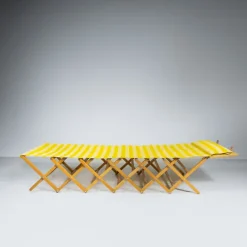 Pamono Camp Cot in Wood and Yellow Canvas, 1960s Outlet