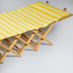 Pamono Camp Cot in Wood and Yellow Canvas, 1960s Outlet