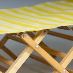 Pamono Camp Cot in Wood and Yellow Canvas, 1960s Outlet
