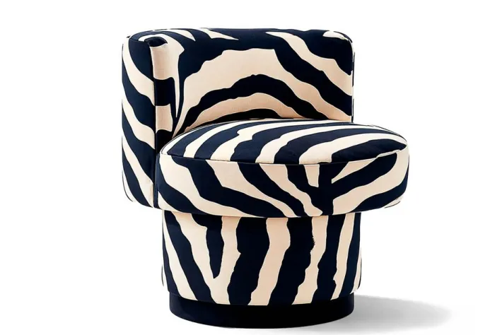 Pamono Caos Accent Chair in Zebra Furry Velvet from Moanne Outlet