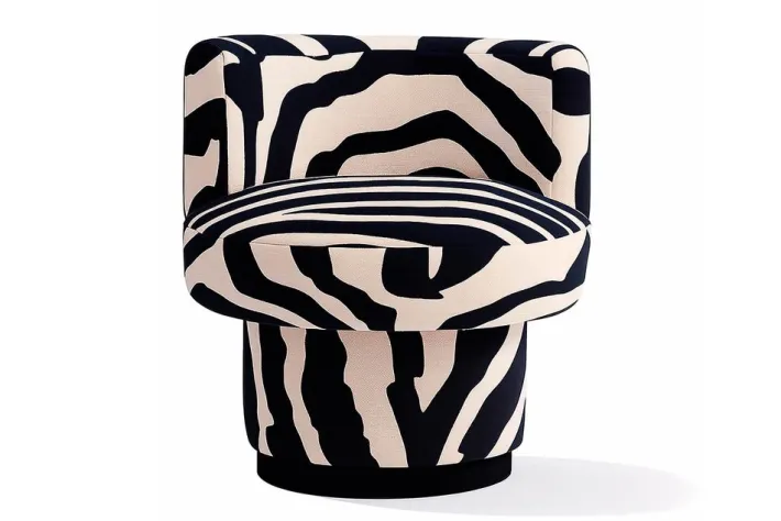Pamono Caos Accent Chair in Zebra Furry Velvet from Moanne Outlet