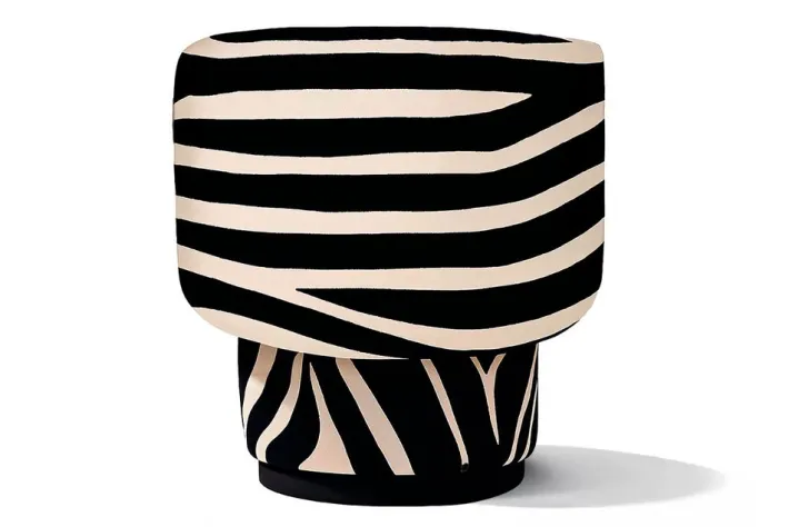 Pamono Caos Accent Chair in Zebra Furry Velvet from Moanne Outlet