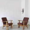 Pamono Carved Pine Lounge Chairs, Scandinavia, 1970s, Set of 2 New