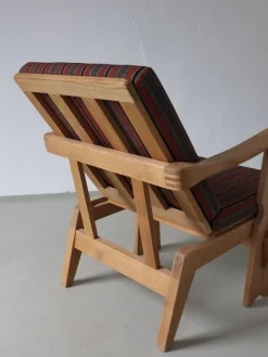 Pamono Carved Pine Lounge Chairs, Scandinavia, 1970s, Set of 2 New