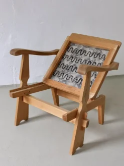 Pamono Carved Pine Lounge Chairs, Scandinavia, 1970s, Set of 2 New