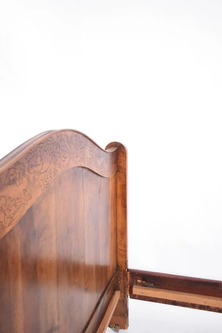 Pamono Carved Walnut Bed, End of 19th Century Sale