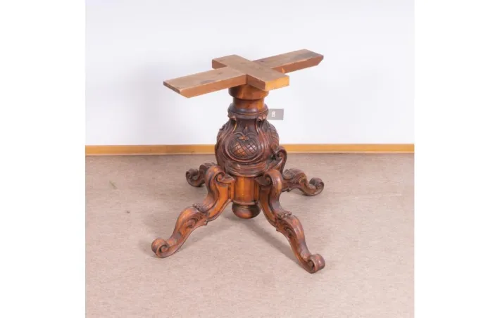 Pamono Carved Wooden Table Base Discount