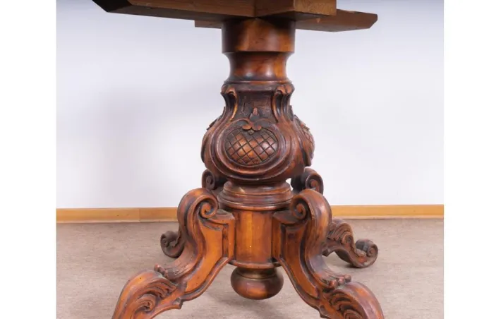 Pamono Carved Wooden Table Base Discount