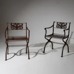 Pamono Cast Iron Garden Chairs after Karl Friedrich Schinkel from Lauchhammer Foundry, 20th Century, Set of 2 Best