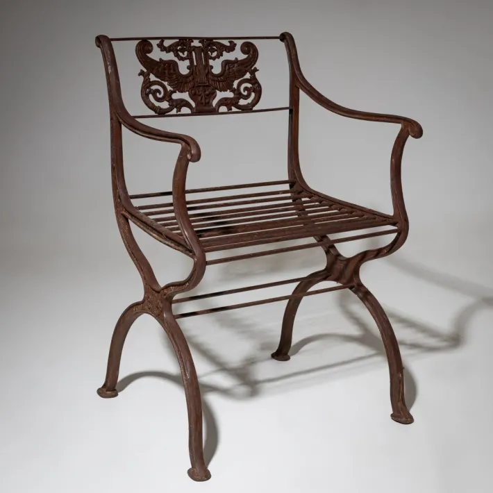Pamono Cast Iron Garden Chairs after Karl Friedrich Schinkel from Lauchhammer Foundry, 20th Century, Set of 2 Best
