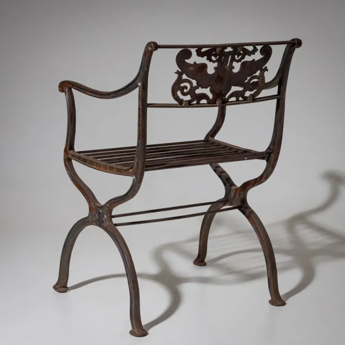 Pamono Cast Iron Garden Chairs after Karl Friedrich Schinkel from Lauchhammer Foundry, 20th Century, Set of 2 Best