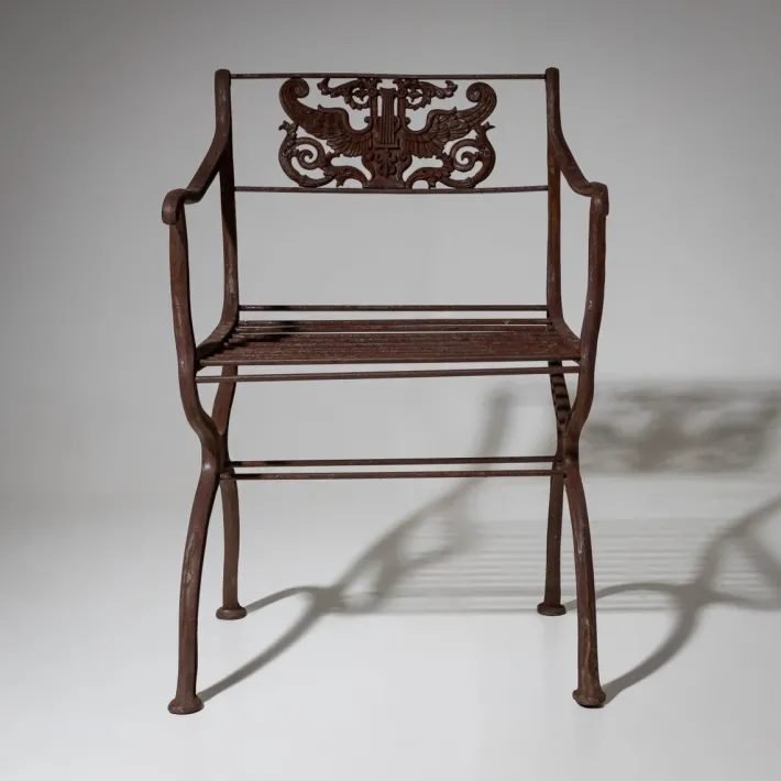 Pamono Cast Iron Garden Chairs after Karl Friedrich Schinkel from Lauchhammer Foundry, 20th Century, Set of 2 Best