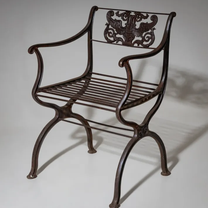 Pamono Cast Iron Garden Chairs after Karl Friedrich Schinkel from Lauchhammer Foundry, 20th Century, Set of 2 Best