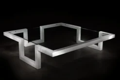 Pamono Castile Coffee Table in Sandstone with Inset Glass by Joaquín Moll for Meddel Discount