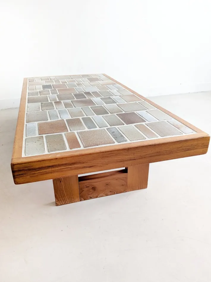 Pamono Ceramic Coffee Table from Maison Regain, 1970s Online