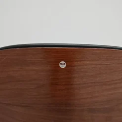 Pamono Chair in Black Eco-Leather and Walnut from Mim Roma, 1960s New