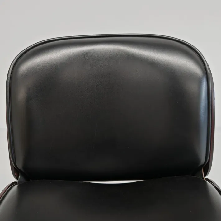 Pamono Chair in Black Eco-Leather and Walnut from Mim Roma, 1960s New