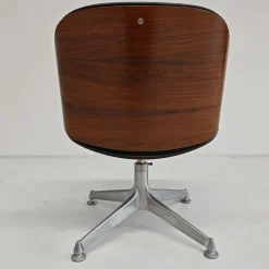 Pamono Chair in Black Eco-Leather and Walnut from Mim Roma, 1960s New