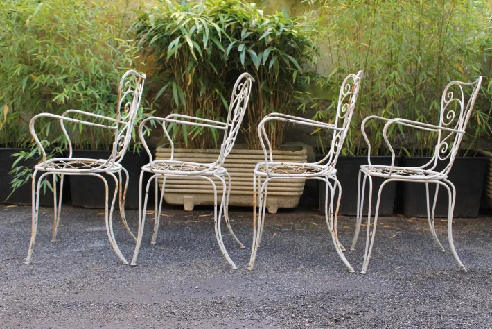 Pamono Chairs Garden Lio Carminati / Bridges to Home & Garden, Italy, in 1950, Set of 4 From Casa E Giardino Best
