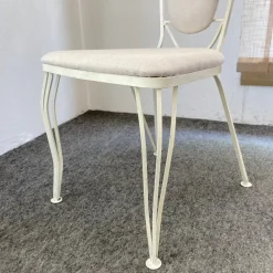 Pamono Chairs in Wrought Iron with Fabric Seats & Back, 1970s, Set of 4 Hot