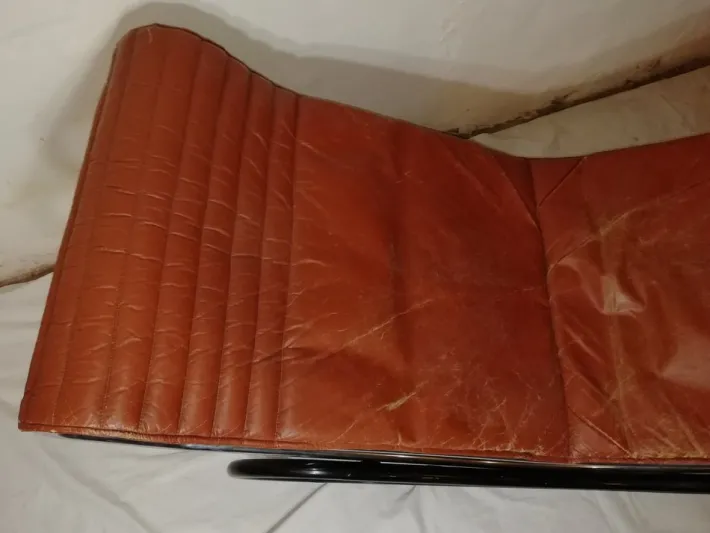 Pamono Chaise Longue in Chromed Metal & Brass Leather, Italy, 1960s Discount