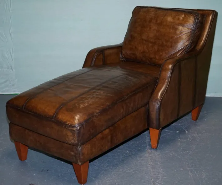 Pamono Chaise Lounge in Hand Dyed Leather New