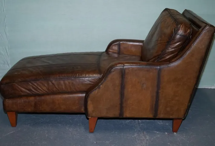 Pamono Chaise Lounge in Hand Dyed Leather New