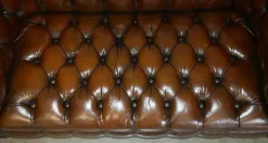 Pamono Chesterfield Two-Seater Sofa in Brown Leather, 1920s Clearance