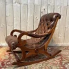 Pamono Chesterfileld Leather Rocking Chair Sale