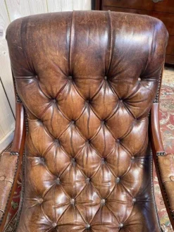 Pamono Chesterfileld Leather Rocking Chair Sale