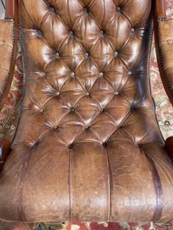 Pamono Chesterfileld Leather Rocking Chair Sale