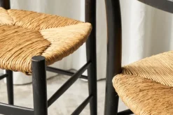 Pamono Chiavari Chairs in Ebonized Wood and Straw by Gio Ponti for Fratelli Spinetto, Italy, 1940s, Set of 4 Sale