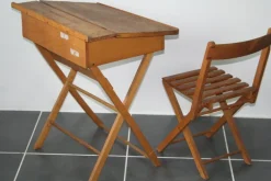 Pamono Child Desk Set & Folding Chair, Set of 2 New