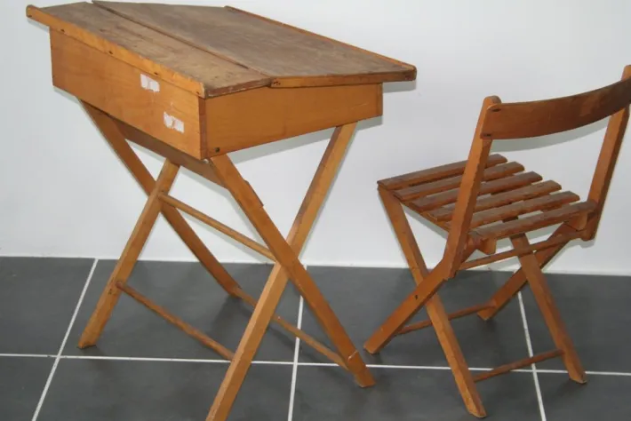 Pamono Child Desk Set & Folding Chair, Set of 2 New