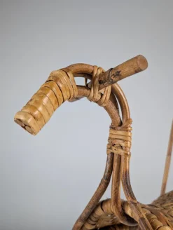 Pamono Childrens Rocking Horse in Bamboo and Rattan, 1960s